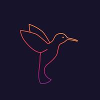 hummingbird colibri vector logo in linear style