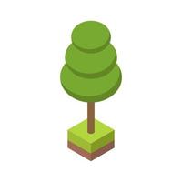 Isometric Tree On White Background vector