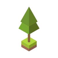 Isometric Tree On White Background vector