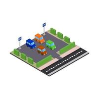 Isometric Parking On White Background vector