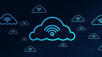 Digital data Network Connecting With Clouds vector