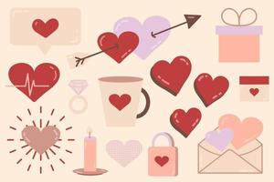 Set of elements for Valentines Day vector