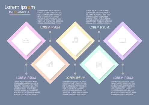 Infographic template in 5 steps Template for diagram graph presentation and chart vector