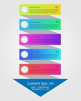 Plantilla de infografía en plantilla de 5 pasos para presentación de gráfico de diagrama y gráfico. vector