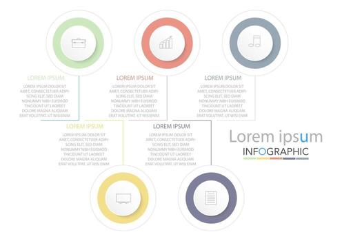Infographic template in 5 steps Template for diagram graph presentation and chart vector