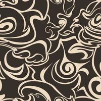 Seamless pattern of spirals and curlicues of black on brown wave vector