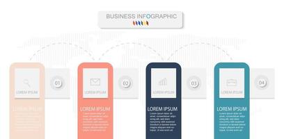 Infographic template in 4 steps Template for diagram graph presentation and chart vector