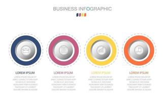 Infographic template in 4 steps Template for diagram graph presentation and chart vector