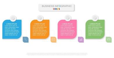 Plantilla de infografía en 4 pasos Plantilla para presentación de gráfico de diagrama y gráfico vector