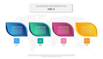 Infographic template in 4 steps Template for diagram graph presentation and chart vector