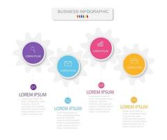 Plantilla de infografía en 4 pasos Plantilla para presentación de gráfico de diagrama y gráfico vector