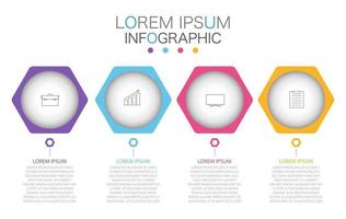 Infographic template in 4 steps Template for diagram graph presentation and chart vector