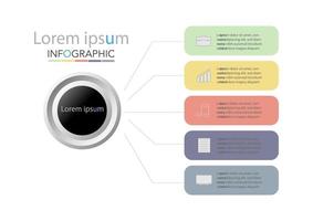 Plantilla de infografía en 4 pasos Plantilla para presentación de gráfico de diagrama y gráfico vector