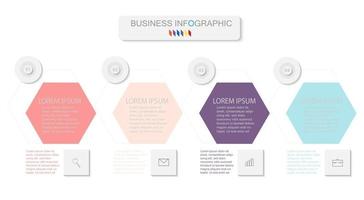 Infographic template in 4 steps Template for diagram graph presentation and chart vector