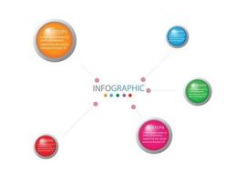 Plantilla de infografía en 4 pasos Plantilla para presentación de gráfico de diagrama y gráfico vector