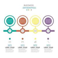 Plantilla de infografía en 4 pasos Plantilla para presentación de gráfico de diagrama y gráfico vector