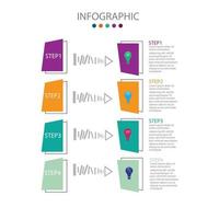 Plantilla de infografía en 4 pasos Plantilla para presentación de gráfico de diagrama y gráfico vector