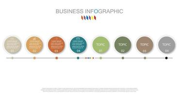 Plantilla de infografía en 4 pasos Plantilla para presentación de gráfico de diagrama y gráfico vector