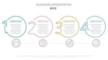 Plantilla de infografía en 4 pasos Plantilla para presentación de gráfico de diagrama y gráfico vector