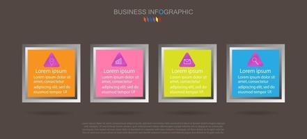 Infographic template in 4 steps Template for diagram graph presentation and chart vector