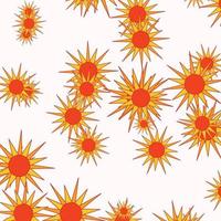 Abstract Sun Seamless Pattern Flat Design vector