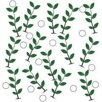 small green trees with leaf seamless pattern vector