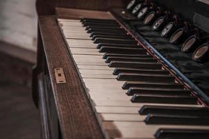 Keys of an old organ photo