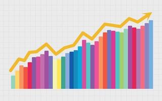 gráfico de crecimiento colorido vector