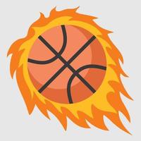 icono de baloncesto de fuego vector