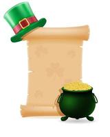 items and attributes of the national holiday of saint patrick vector illustration isolated on white background