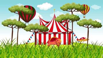 pretpark en circus buiten de stad video