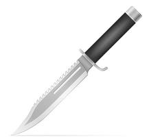 Arma de cuchillo de combate para matar ilustración vectorial aislado sobre fondo vector