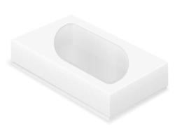 Plantilla en blanco de embalaje de caja de cartón vacía para ilustración de vector de stock de diseño aislado sobre fondo blanco
