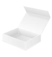 Plantilla en blanco de embalaje de caja de cartón vacía para ilustración de vector de stock de diseño aislado sobre fondo blanco