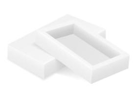 Plantilla en blanco de embalaje de caja de cartón vacía para ilustración de vector de stock de diseño aislado sobre fondo blanco