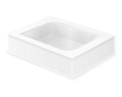 Plantilla en blanco de embalaje de caja de cartón vacía para ilustración de vector de stock de diseño aislado sobre fondo blanco