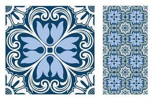 vintage tiles patterns antique seamless vector