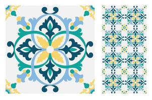 patrones de azulejos vintage antiguo sin costura vector