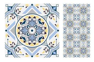 patrones de azulejos vintage antiguo sin costura vector