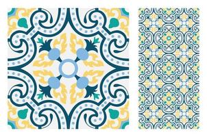 vintage tiles patterns antique seamless vector