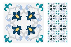 patrones de azulejos vintage antiguo sin costura vector