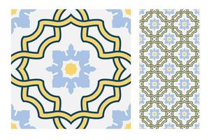 vintage tiles patterns antique seamless vector