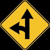 Left turn split sign on white background vector