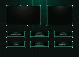 conjunto de diseño de superposición de panel de twitch streamer vector