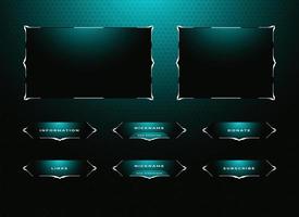 twitch streamer panel overlay design set vector