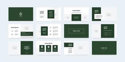 minimal style powerpoint slides template vector