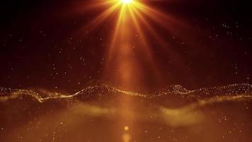 Waving Particles Mesh with sunlight heavenly space worship background video