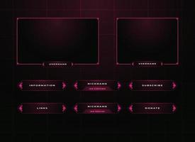 Streamer panel overlay design set vector