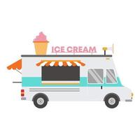 Vector illustration isolated ice cream car on white background