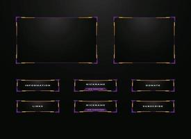 Streamer panel overlay design set vector